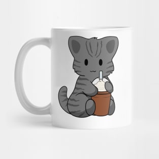 Black Stripped Cat Iced Coffee Mug